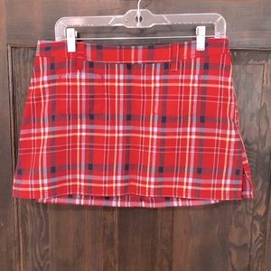 Adorable red plaid mini skirt